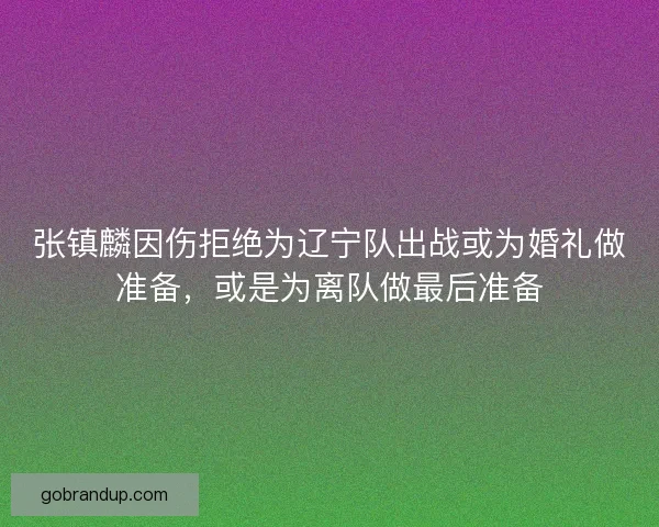 张镇麟因伤拒绝为辽宁队出战或为婚礼做准备，或是为离队做最后准备